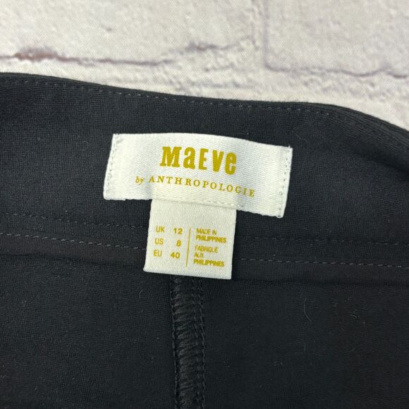 Maeve by Anthropologie Slim Ankle Zip Ponte Pants Size US 8 UK 12 Black C052 -16 - Picture 9 of 16